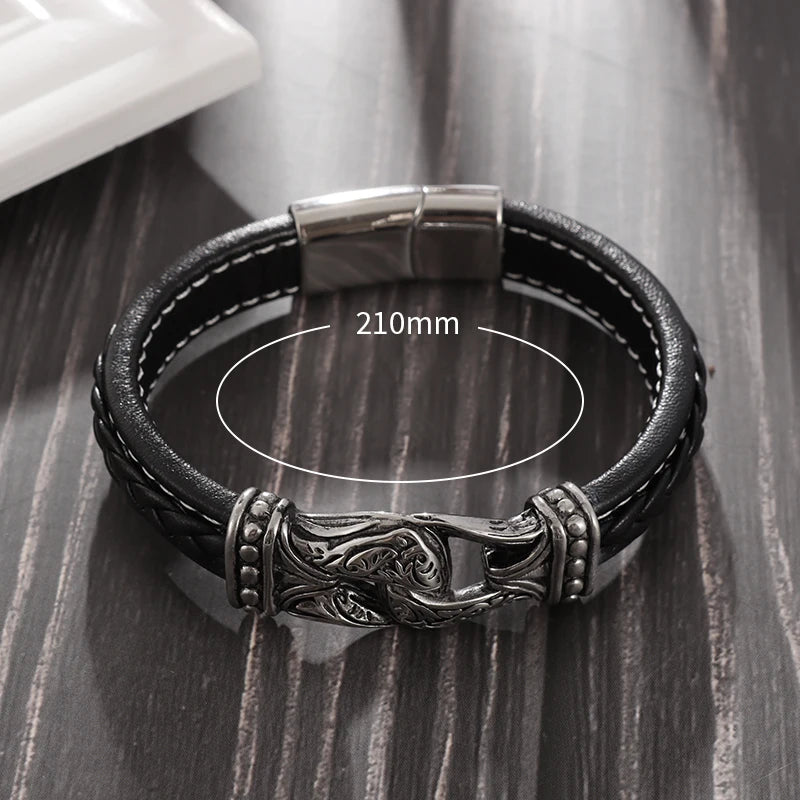 Pulsera Rockin8 cuero-zinc