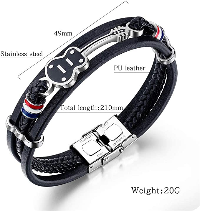 Pulsera Rockin1 cuero guitarra