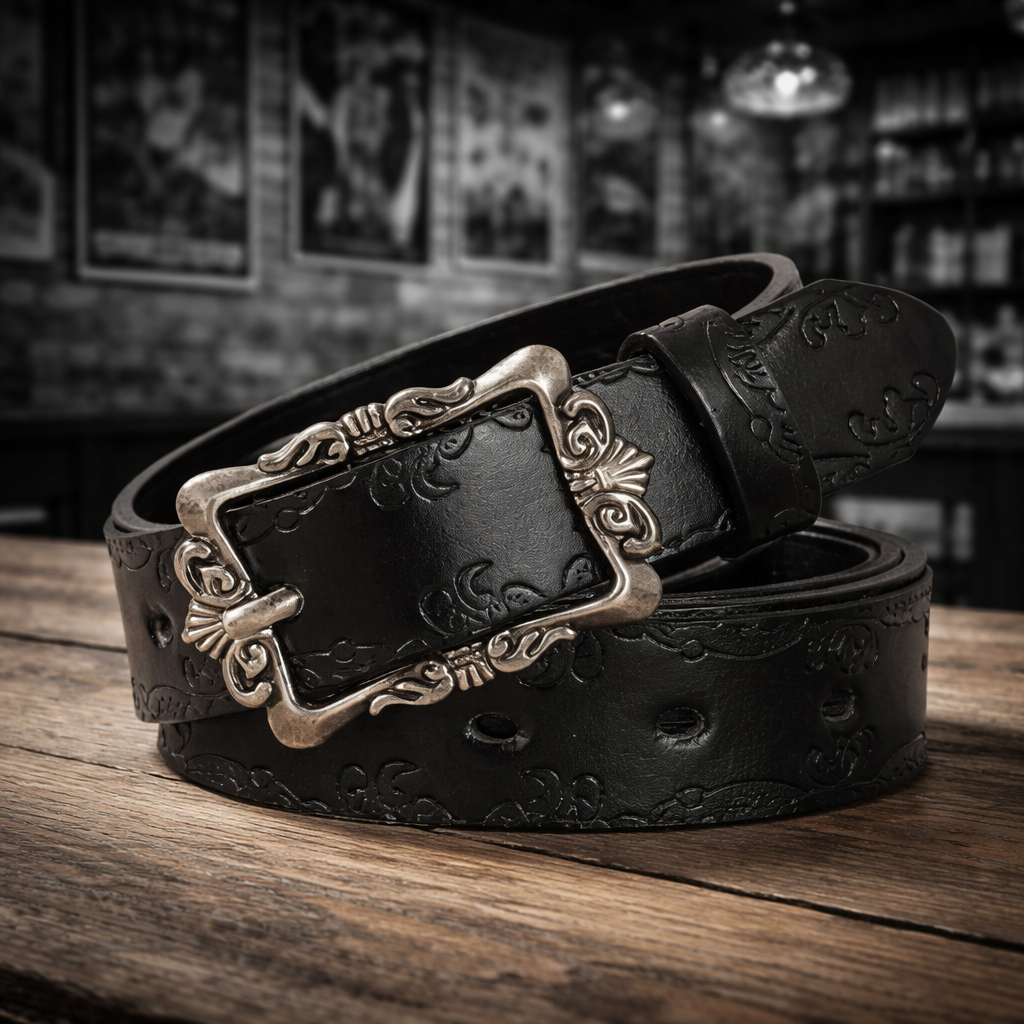 Cinturón Rockin3 vintage negro