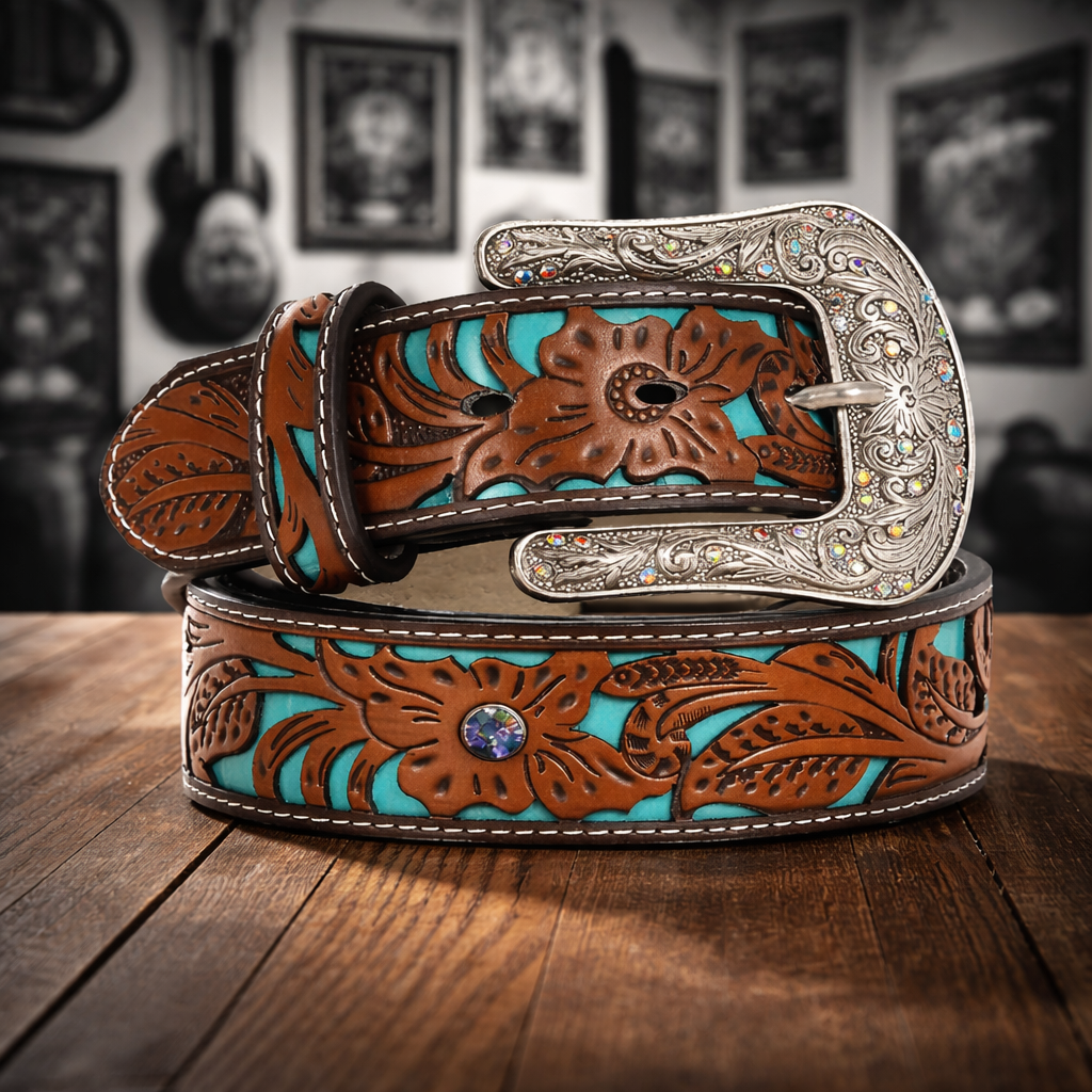 Cinturón Rockin6 Brown & Turquoise