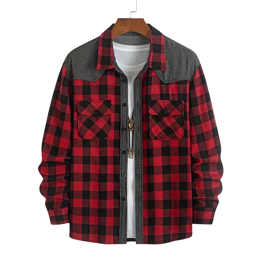 Camisa Rockin5 cuadros roja-negra