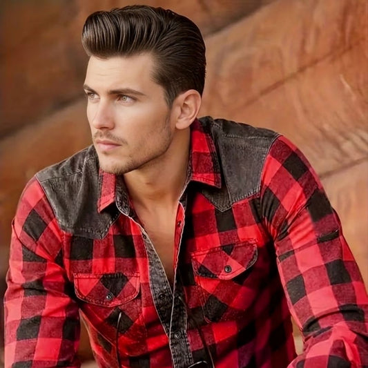 Camisa Rockin5 cuadros roja-negra