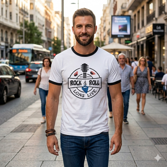 Camiseta Rockin4 ‘Rock & Roll’ Blanca