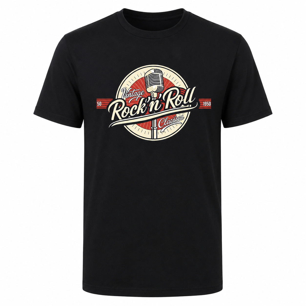 Camiseta Rockin6 'Rock'n'Roll' Negra