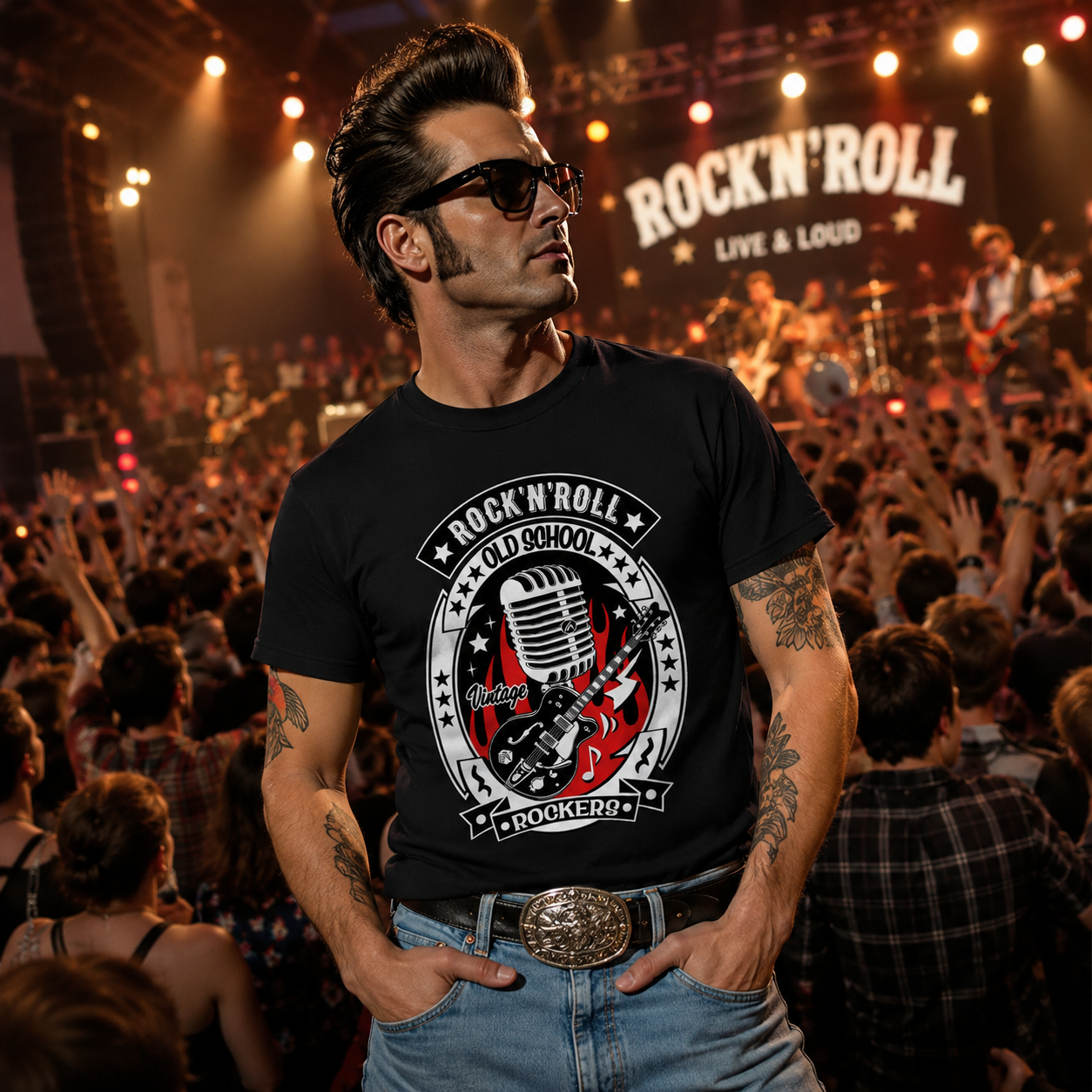 Camiseta Rockin7 'Rock & Roll Old School'