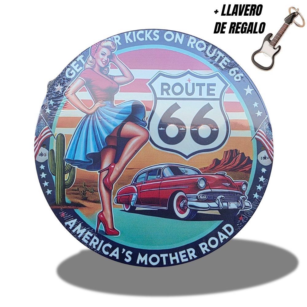 Placa decorativa Rockin10 Route 66