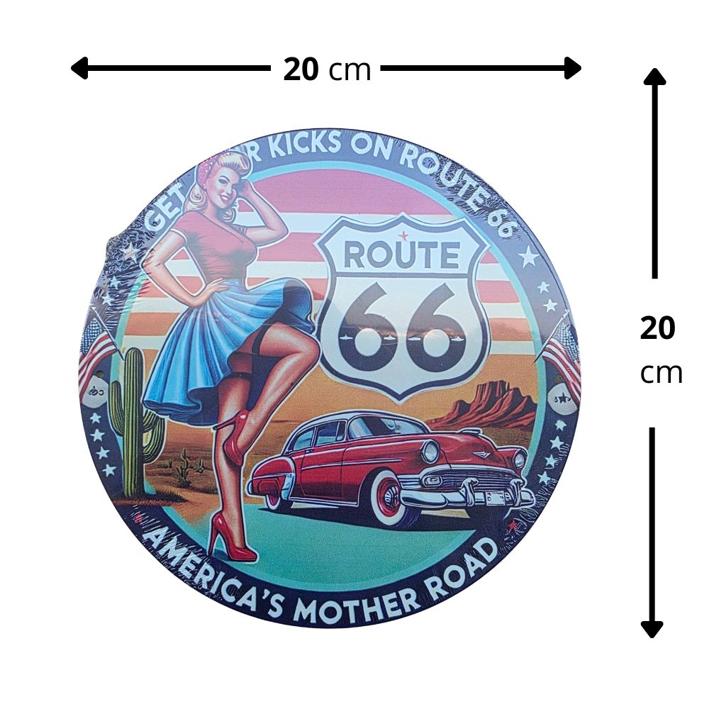 Placa decorativa Rockin10 Route 66
