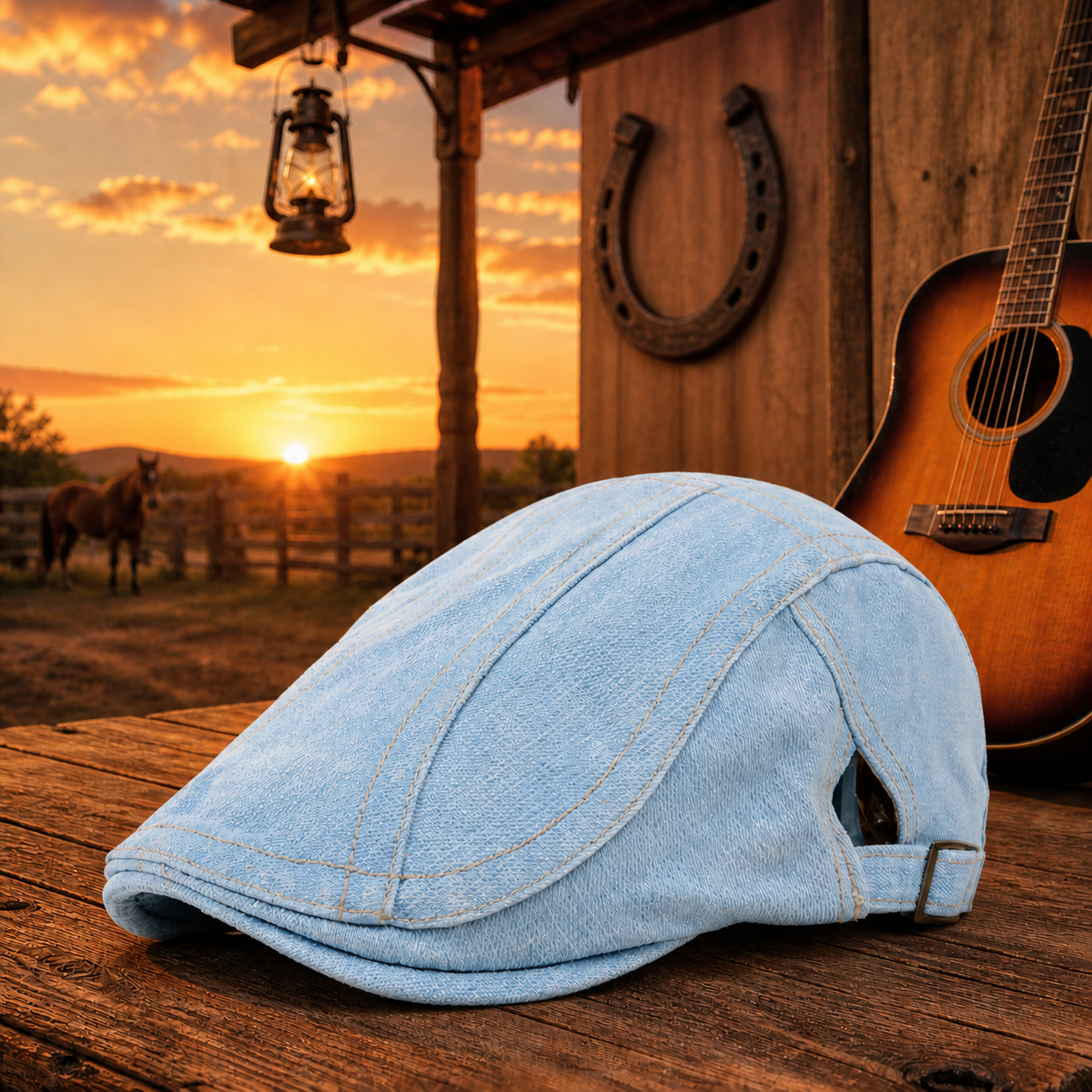 Gorra Rockin9 vintage vaquera light blue