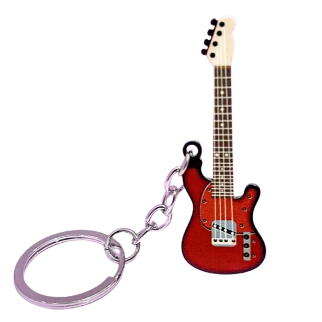 Llavero Rockin1 Bajo eléctrico Rojo