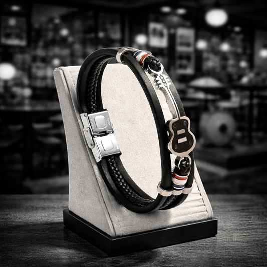 Pulsera Rockin1 cuero guitarra
