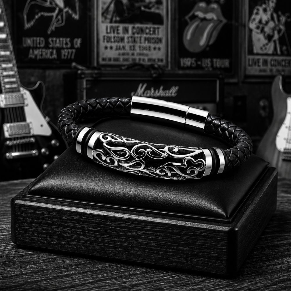 Pulsera Rockin4 cuero & zinc