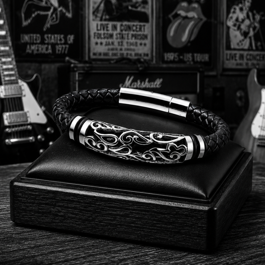 Pulsera Rockin4 cuero & zinc