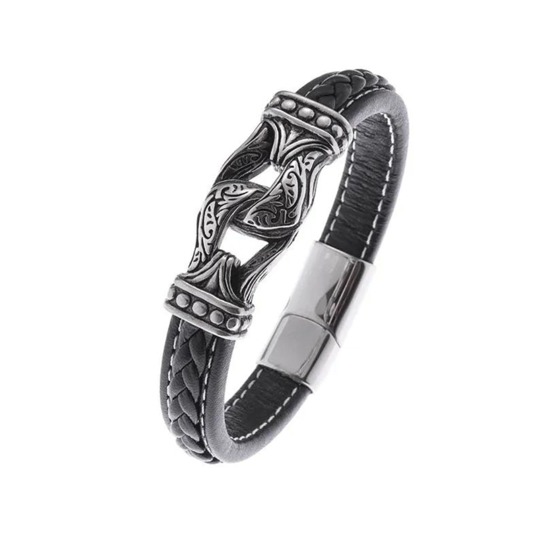 Pulsera Rockin8 cuero-zinc