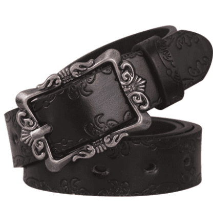 Cinturón vintage negro Rockin3 elástico