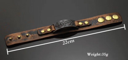 Pulsera Rockin2 Cuero black motivo tribal cobre - Imagen 3