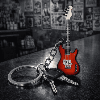 Llavero Rockin1 Bajo eléctrico Rojo